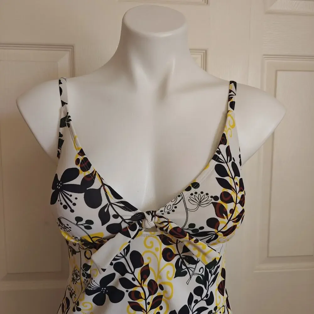 Vintage Y2K Merona floral tankini swim top sz M